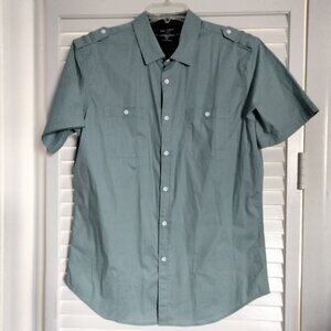 Paper Denim and cloth blue shirt with shoulder tabs size large
